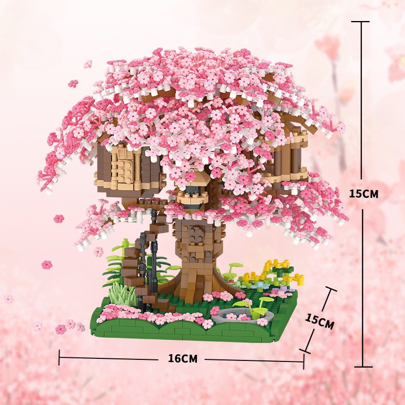 BỘ ĐỒ CHƠI XẾP HÌNH  Cây Mai, Cây Hoa Anh Đào , Lắp Ráp Cây Cảnh - Siêu Dễ Thương
