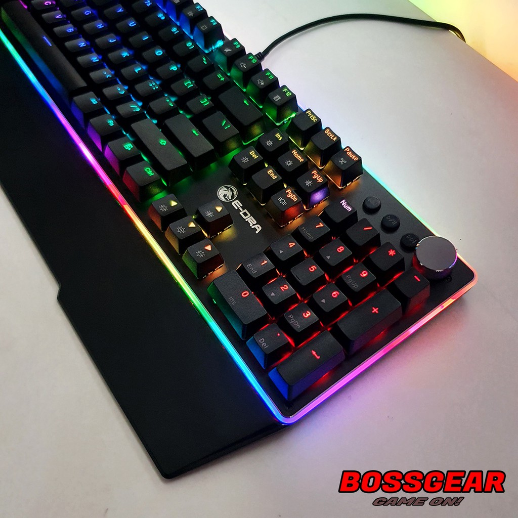 Bàn phím cơ E-DRA EK308 Plus phiên bản 2020 ( Switch quang chống nước, LED RGB )