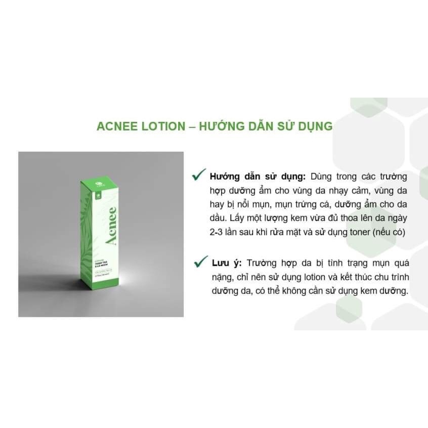 Sữa dưỡng ẩm Lotion Acnee tràm trà và lá neem LACO 50ml giảm mụn giảm thiểu các vùng da bị nổi mụn và cấp ẩm cho làn da