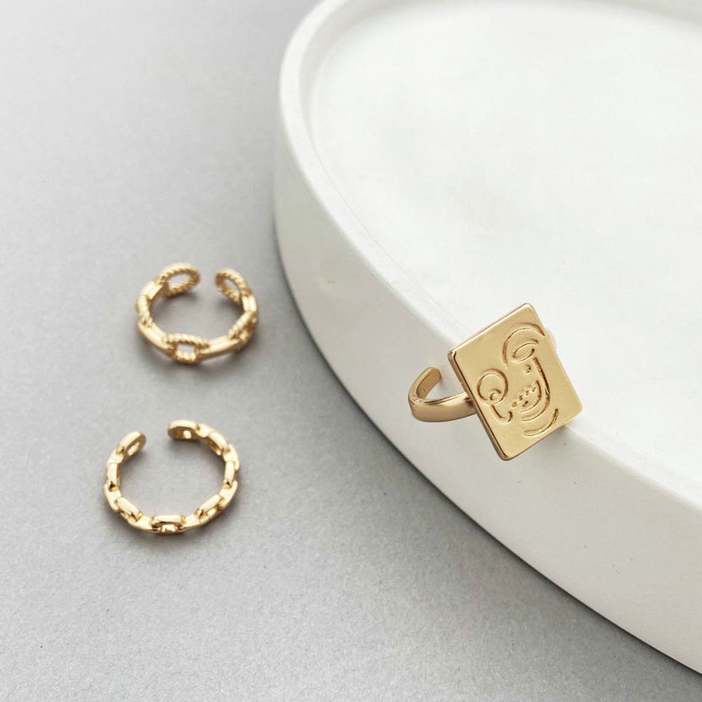 3 Nhẫn đeo ngón tay kiểu dáng vintage thời trang dành cho nữ