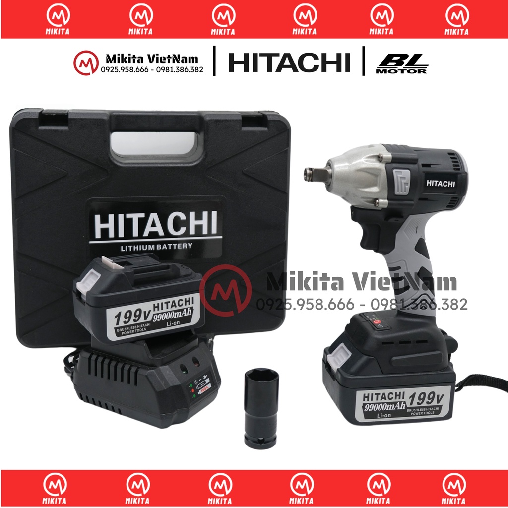 Máy Siết Bulong Hitachi 199V - Động cơ không chổi than- Loại 1