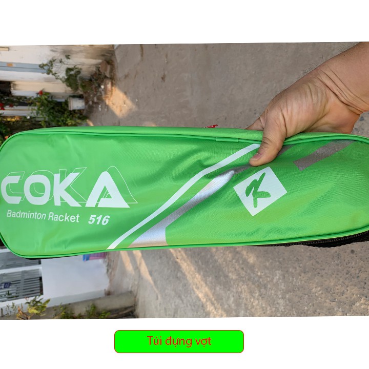 Bộ 2 vợt cầu lông khung nhôm Coka 516 tặng kèm túi đựng