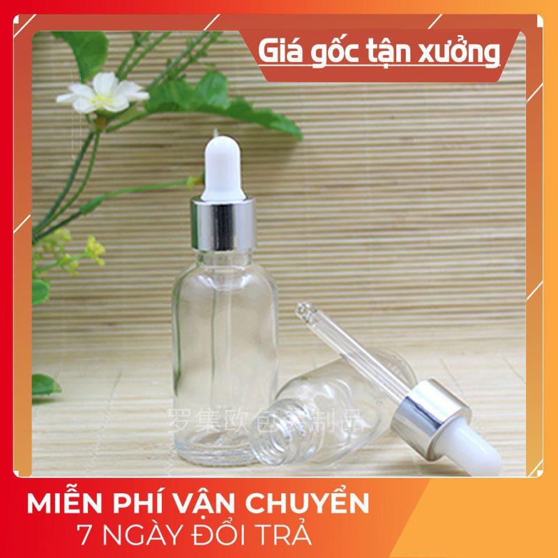 Lọ đựng tinh dầu 30ml Dày bóp giọt Khoen Bạc / lọ chiết serum