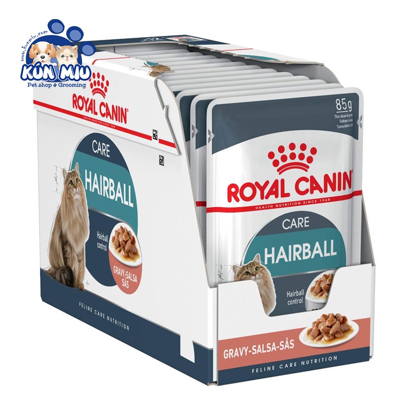 Thức ăn Pate cho mèo tác dụng chống búi lông Royal Canin Hairball gói 85gr