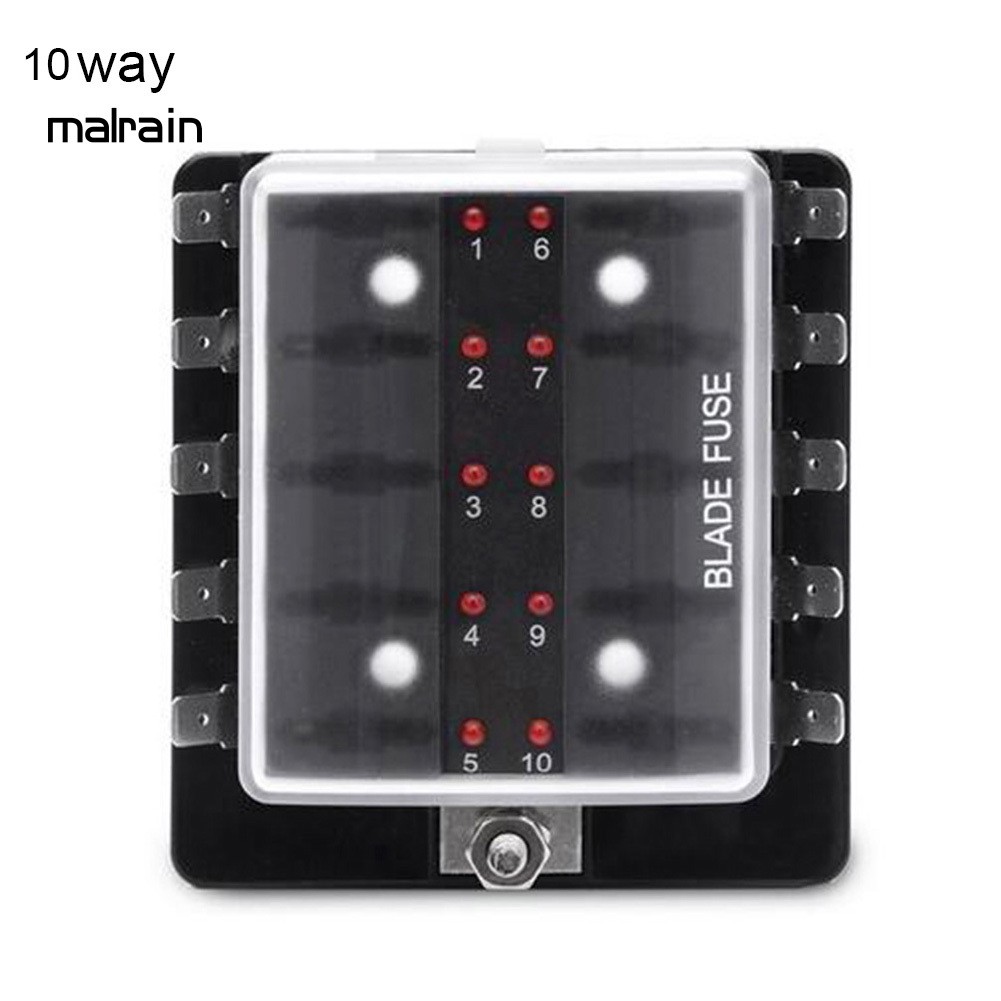 Bộ Hộp Cầu Chì 4 / 6 / 10 Cái Có Đèn Led Dành Cho Xe Hơi / Tàu Thuyền