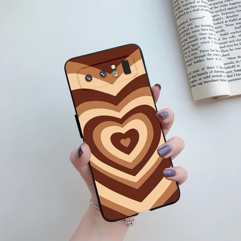 Ốp Điện Thoại Silicone Mềm Nhám Chống Sốc In Hình Trái Tim Cho Samsung Galaxy Note 8 9 10 Plus
