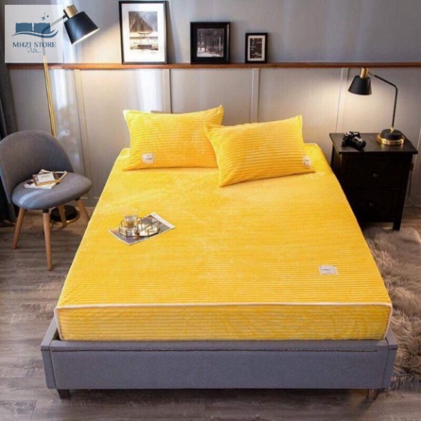 Set Ga Gối Nỉ Nhung Tăm Bộ 3 Món Ga Gối Nỉ Nhung Loại 1 Xả Kho