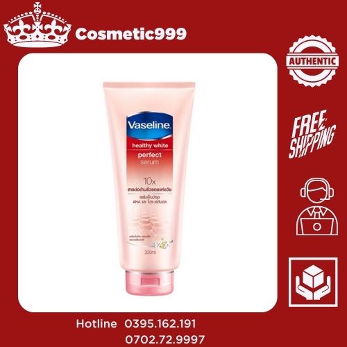 Sữa Dưỡng Thể Vaseline, kem dưỡng thể trắng da vaseline Healthy White Perfect Serum 10X 320ml chính hãng  Cosmetic999