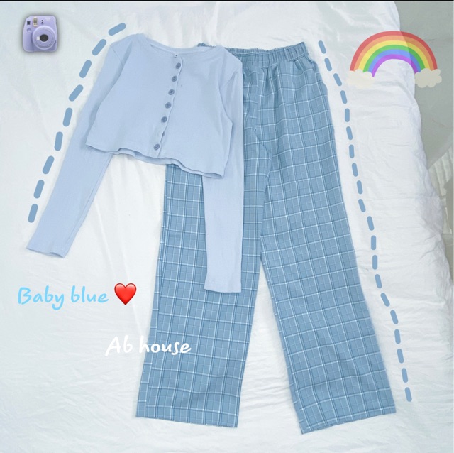 Quần caro Ulzzang ống rộng 02 unisex | BigBuy360 - bigbuy360.vn