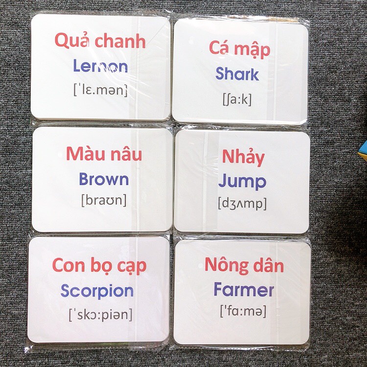 [NHẬN QUÀ 0đ] Thẻ học thông minh cho bé, flashcards 20 chủ đề, 296 thẻ cho bé học tiếng Anh, tiếng Việt, kích thước lớn