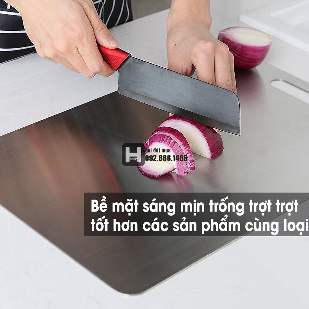 [Bảo Hành 5 năm]Thớt Inox SUS304 Không Han Gỉ Cao Cấp - Chống Nấm Mốc - Chống Mài Mòn Dao - Dễ Dàng Vệ Sinh