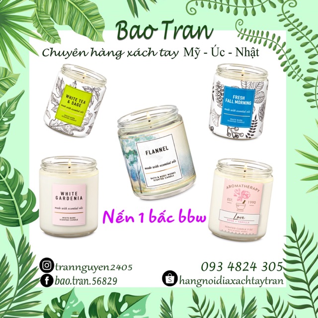 ( CHÍNH HÃNG ) nến 1 bấc bbw