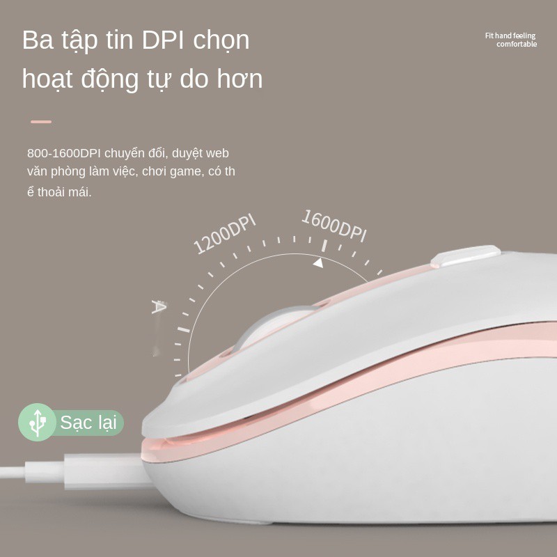 tắt tiếng chuột không dây Bluetooth có thể sạc lại nữ dễ thương nam phù hợp với mac Apple Xiaomi air Lenovo Huawei pro M