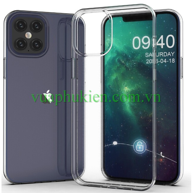 Ốp lưng silicon iPhone 12 5.4 inch/ iPhone 12 Pro 6.1 inch/ iPhone 12 Pro max 6.5 inch trong suốt