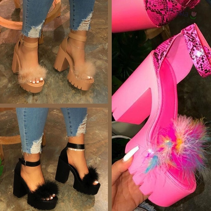 Giày Cao Gót Đế Dày Chống Thấm Nước Thời Trang Mùa Hè Cho Phụ Nữ Size 35 - 43