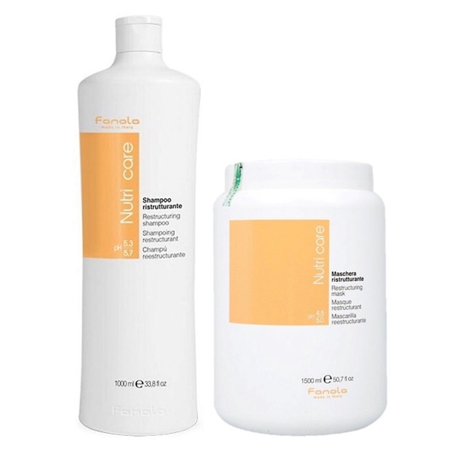 [+Tặng mũ trùm][NEW 2022] BỘ DẦU GỘI XẢ FANOLA NUTRICARE RESTRUCTURING CHO TÓC KHÔ HƯ TỔN CHÍNH HÃNG Ý 1000ml+1500ml