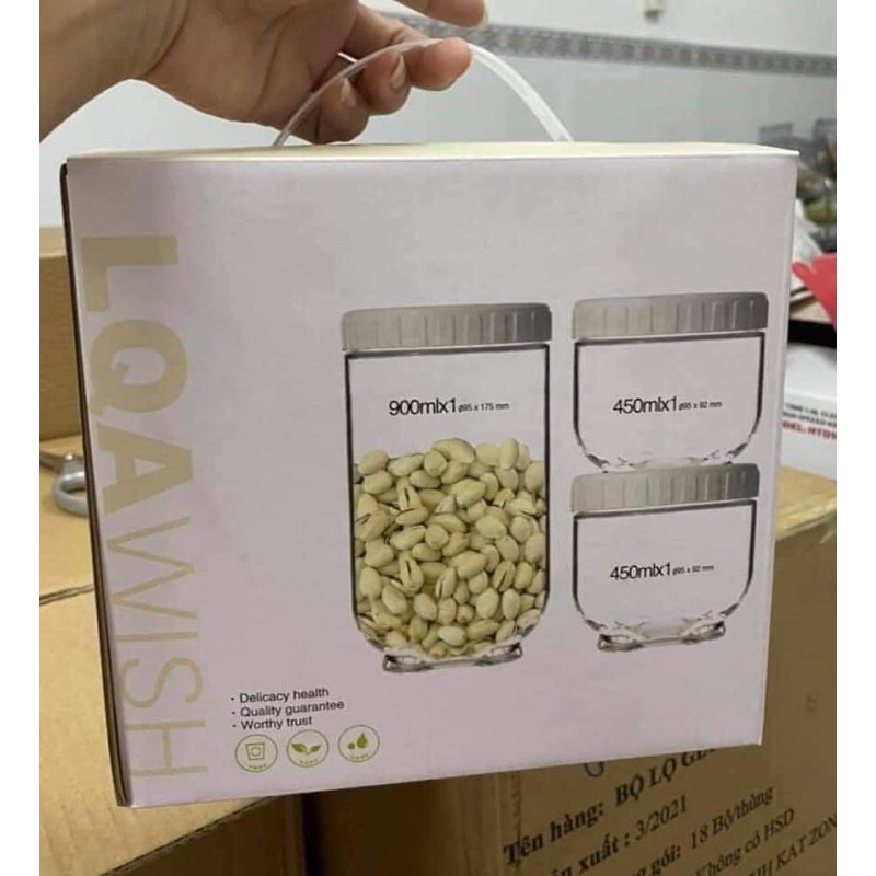 Bộ 3 hủ gia vị bằng Thuỷ Tinh. Hàng khuyến mãi | BigBuy360 - bigbuy360.vn