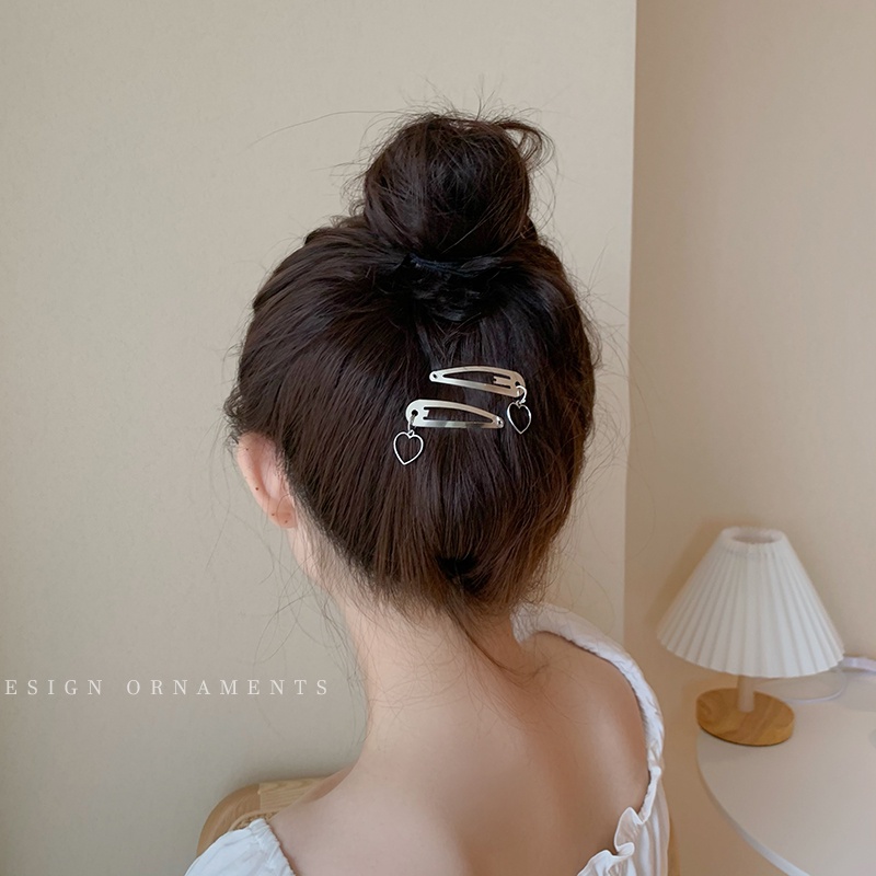 Kẹp tóc mạ bạc hình chữ thập đơn giản cá tính cho nữ