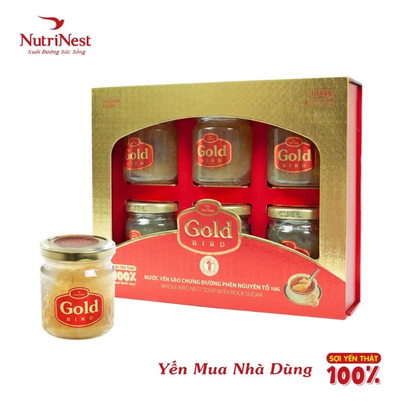 Hộp Quà 6hủ  Yến Sào Nutrinest Gold Bird(hủ 190g)