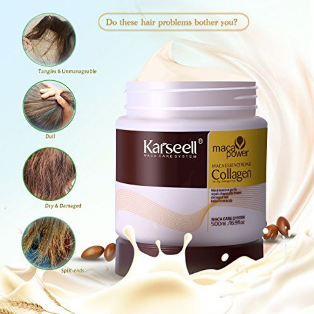 KEM HẤP Ủ TÓC COLLAGEN KARSEELL 500ML CHÍNH HÃNG - PHỤC HỒI TÓC HƯ TỔN - KHÔ XƠ - CHẺ NGỌN