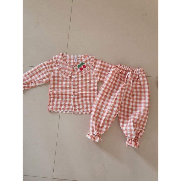 bộ pizama đũi tiểu thư