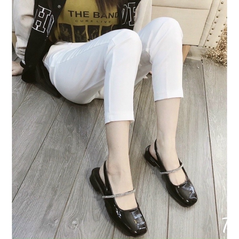Giày bệt sandal quai đá siêu xinh, giày búp bê mũi vuông tiểu thư