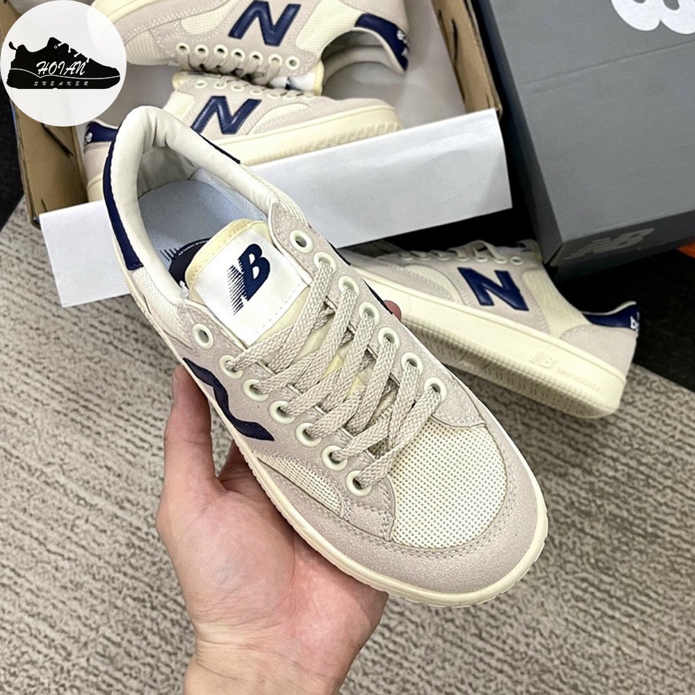 Giày New Balance Pro Court Cream Navy 1:1 Sneaker Nữ Cổ Thấp Màu Kem Xanh