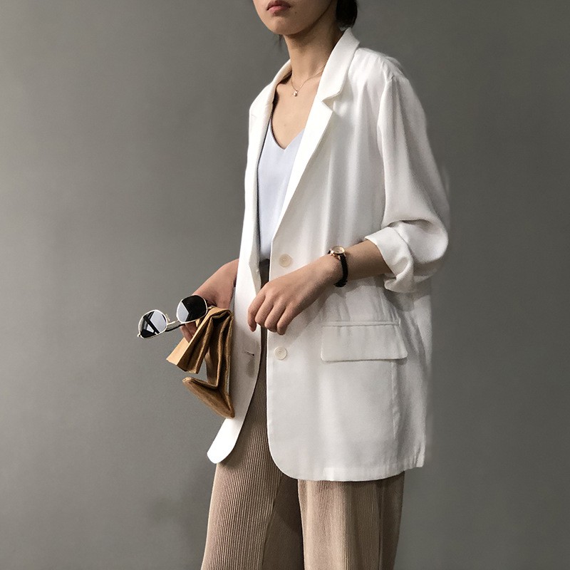 ẢNH THỰC TẾ - Áo Khoác Blazer Trơn YINNAN Phong Cách Hàn Quốc – AK125 (Nhập Công Ty + Có Móc và Bịch Treo Blazer)