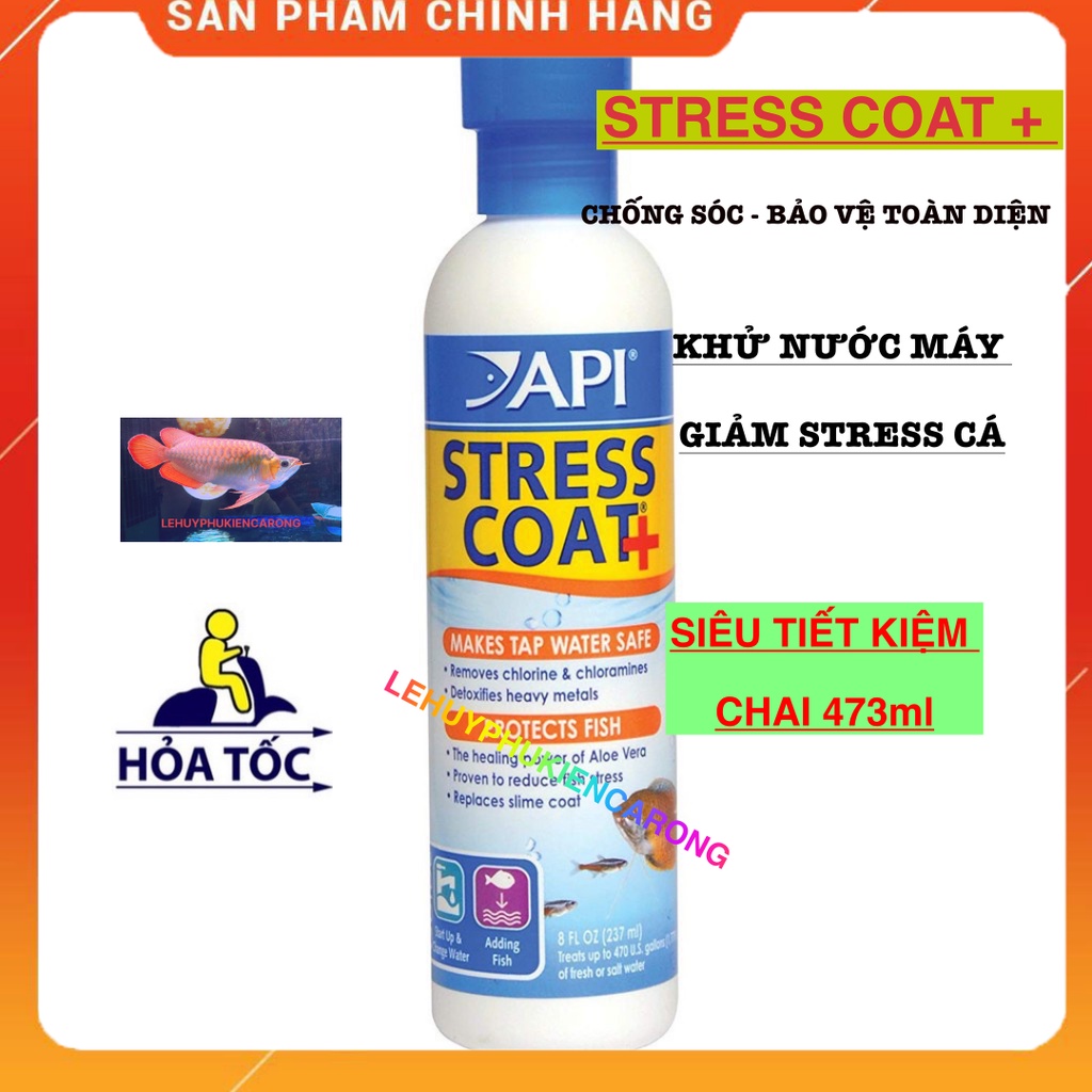 Stress Coat Dung Dịch Khử Độc Nước, Giảm Stress Cho Cá Chai 473ml