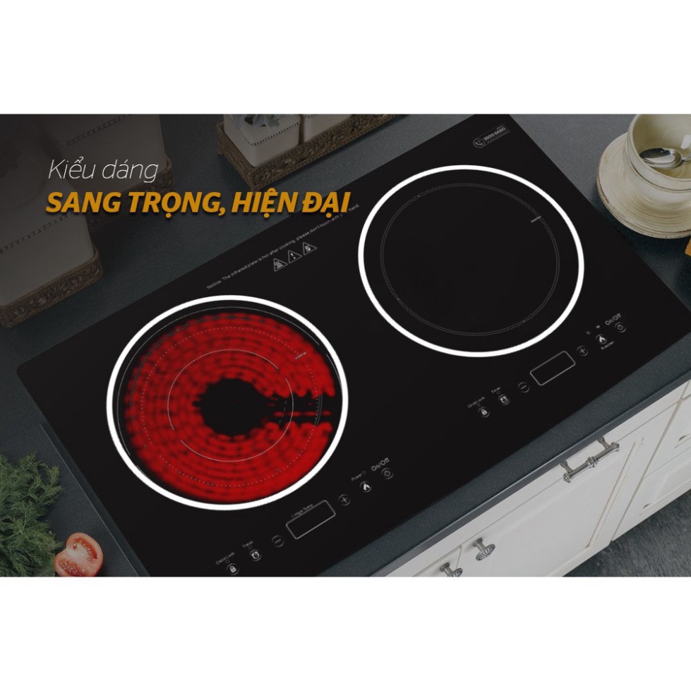 Bếp đôi điện từ hồng ngoại Sunhouse SHB8609 hàng chinh hãng bảo hành tại nhà