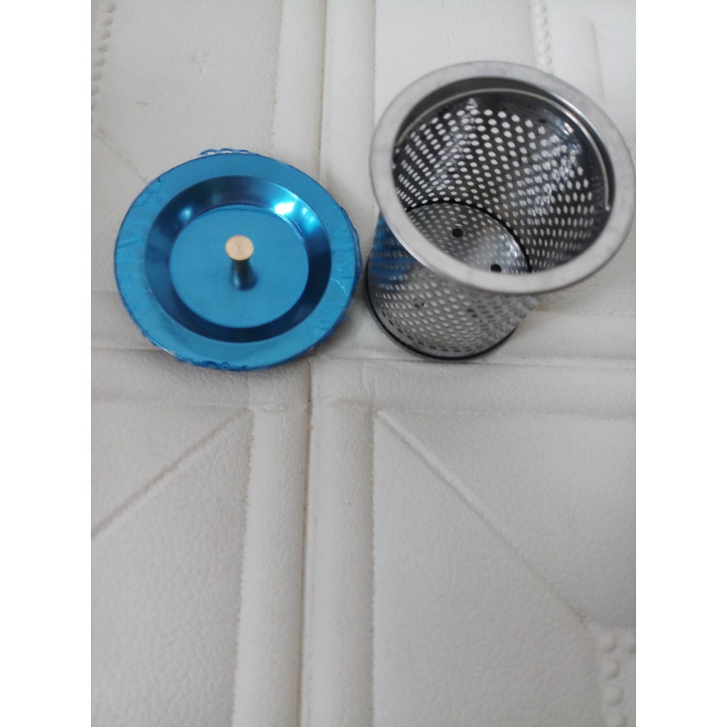 Giỏ lọc rác inox bồn rửa bát có quai kèm nắp đậy