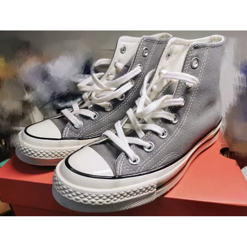 Rubbershoes Giày Trượt Ván Vải Bố Đế Cao Su Màu Xanh Lá / Xám Xanh Lá Cây Conv 1970S low Chuck Taylor All Star Navy Lime Cho Nam Và Nữ