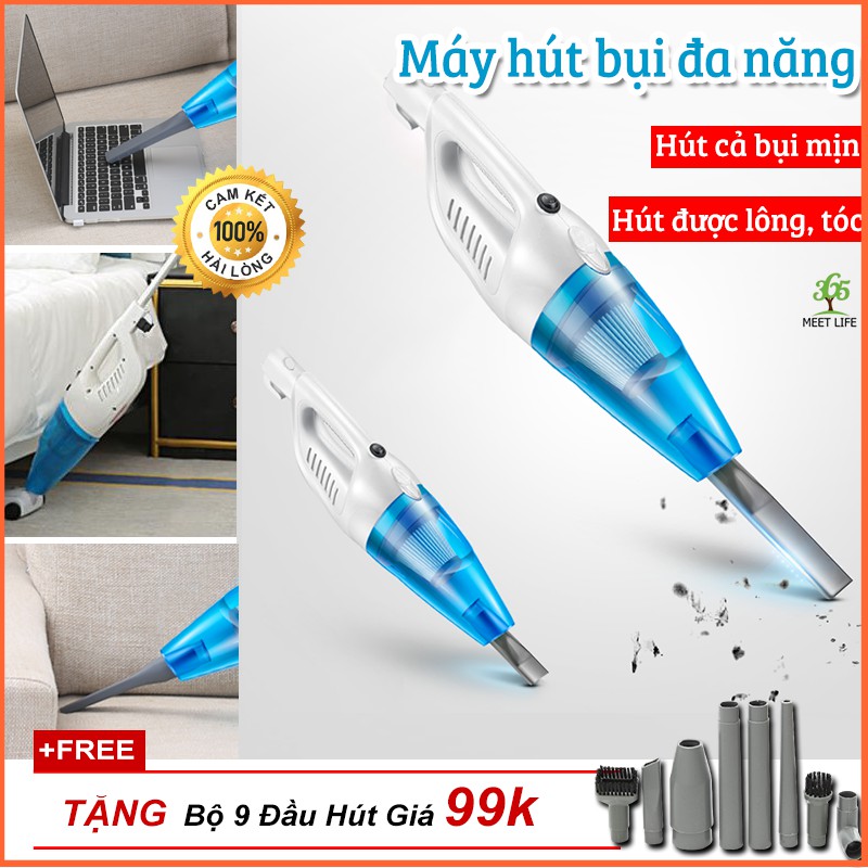 Máy Hút Bụi Gia Đình Tặng Kèm 9 Đầu Hút Đa Năng - Máy hút bụi cầm tay cao cấp, dễ sử dụng, hút mọi loại bụi