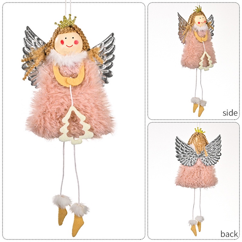 Búp bê nhồi bông hình thiên thần treo cây thông trang trí dịp giáng sinh