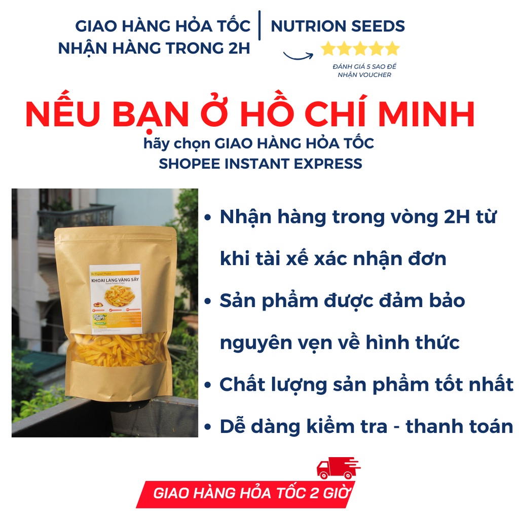 [Trái cây sấy khô] Khoai lang vàng sấy giòn cao cấp Nutrion ăn vặt giảm cân tốt cho sức khỏe