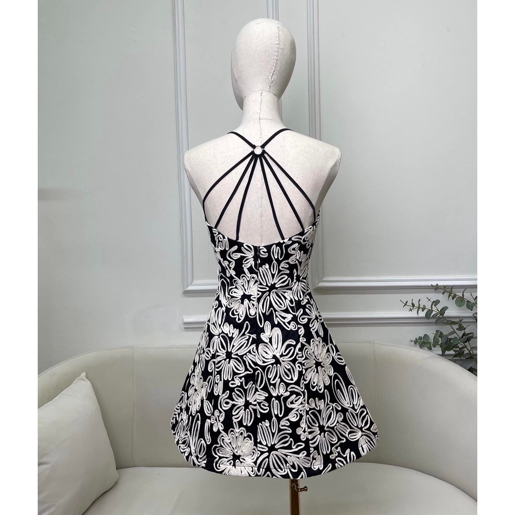 VÁY REN HOA NỔI ĐAN DÂY LƯNG