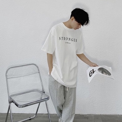 Áo phông tay lỡ form rộng nam nữ STRONGER áo thun tay lỡ cotton khô 3158 loại 1 quảng châu oversize CTK13