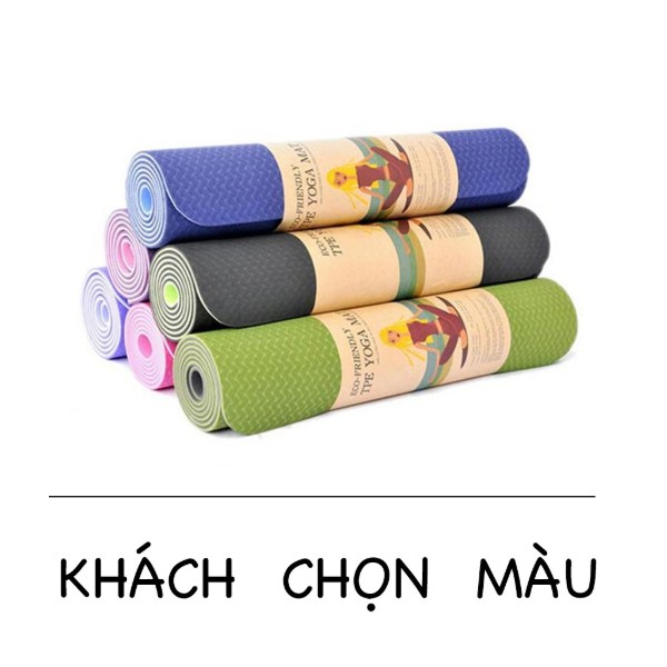 Thảm yoga tập thể dục tại nhà.Thảm tập GYM TPE, Thảm tập YOGA 6mm, 8mm hàng công ty có bảo hành.Thảm yoga 2 lớp