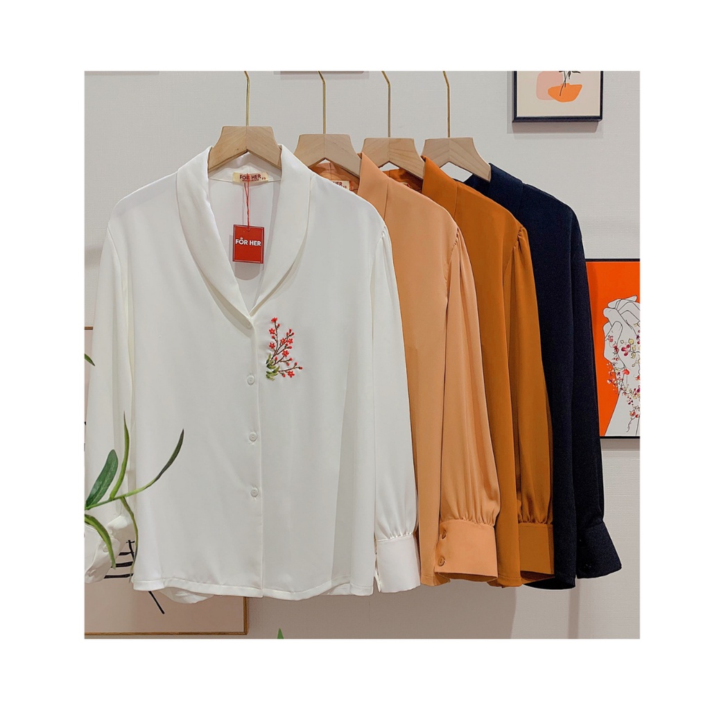 Áo Cổ Sam FOR HER Thêu Hoa AO0615