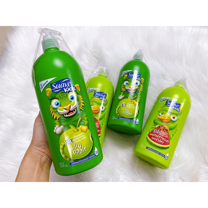 [Hàng Mỹ] Sữa tắm gội 3 trong 1 Suave Kid 532ml-1.18lit