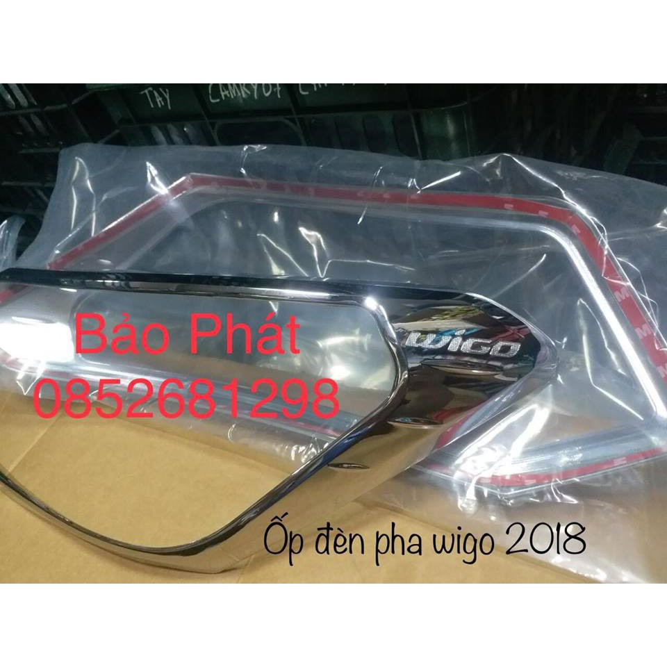 Bộ ốp viền đèn pha xe Toyota Wigo dùng chung các form 2018 đến 2021,2022