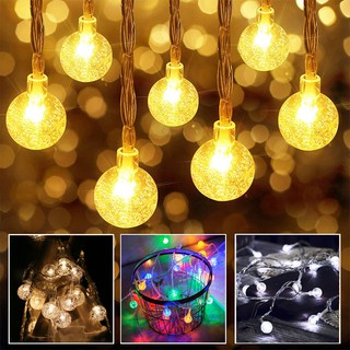 [DÙNG PIN/ USB][3M-20 ĐÈN] Đèn Led Bóng Pha Lê Cherry Ball Trong Suốt Có Bọt Nước