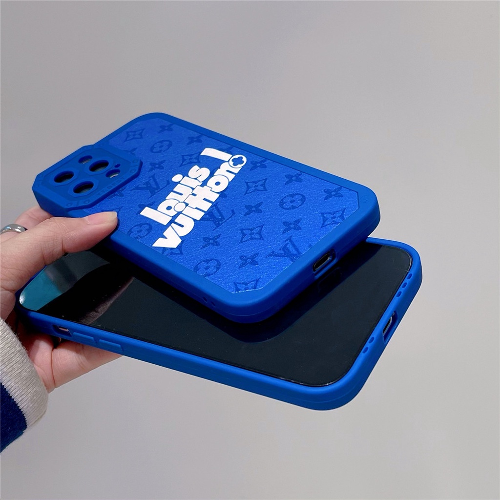 Ốp điện thoại nhựa mềm LV màu xanh lam Klein cho iPhone 13 12 mini 11 PRO MAX 6/6s 7/8+ SE2 X/XS XR XSMAX #Hg5037