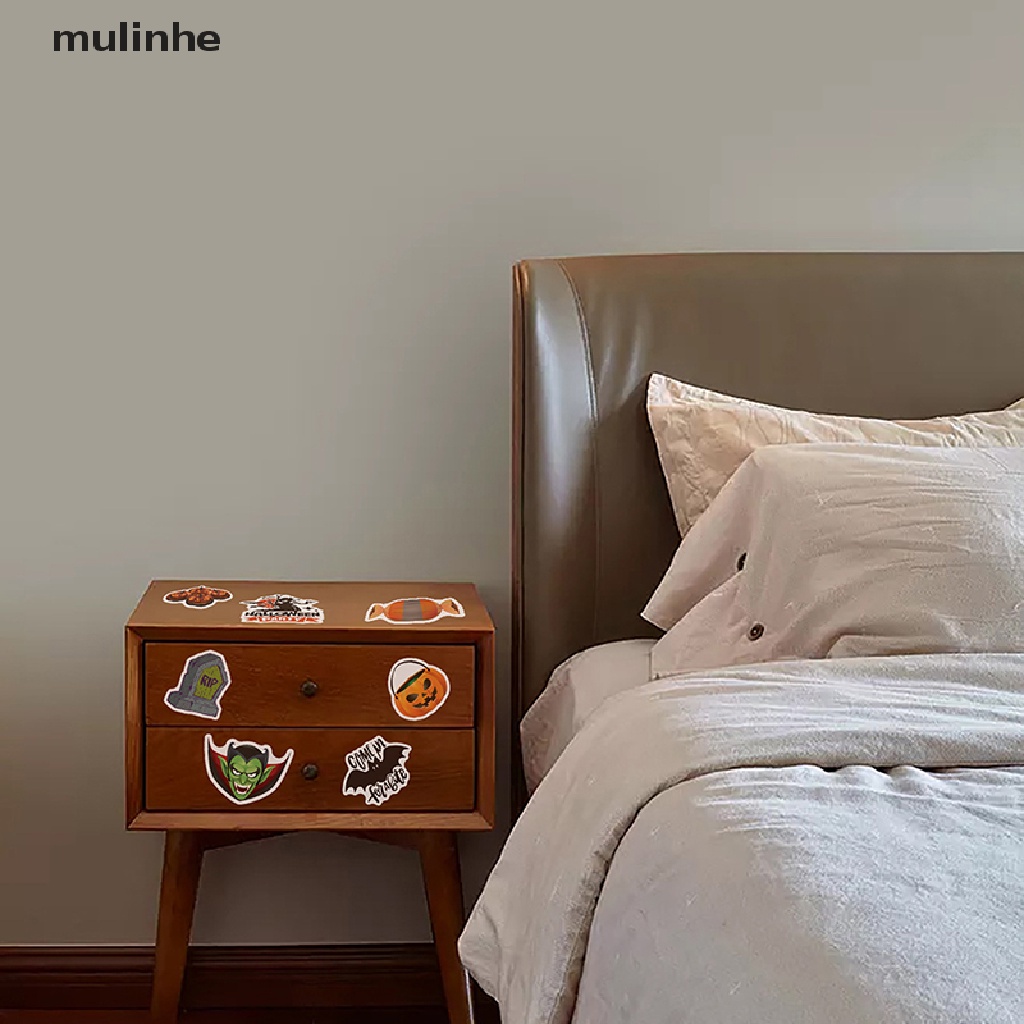 Set 50 Sticker Dán Bình Nước / Ván Trượt / Laptop Họa Tiết Halloween