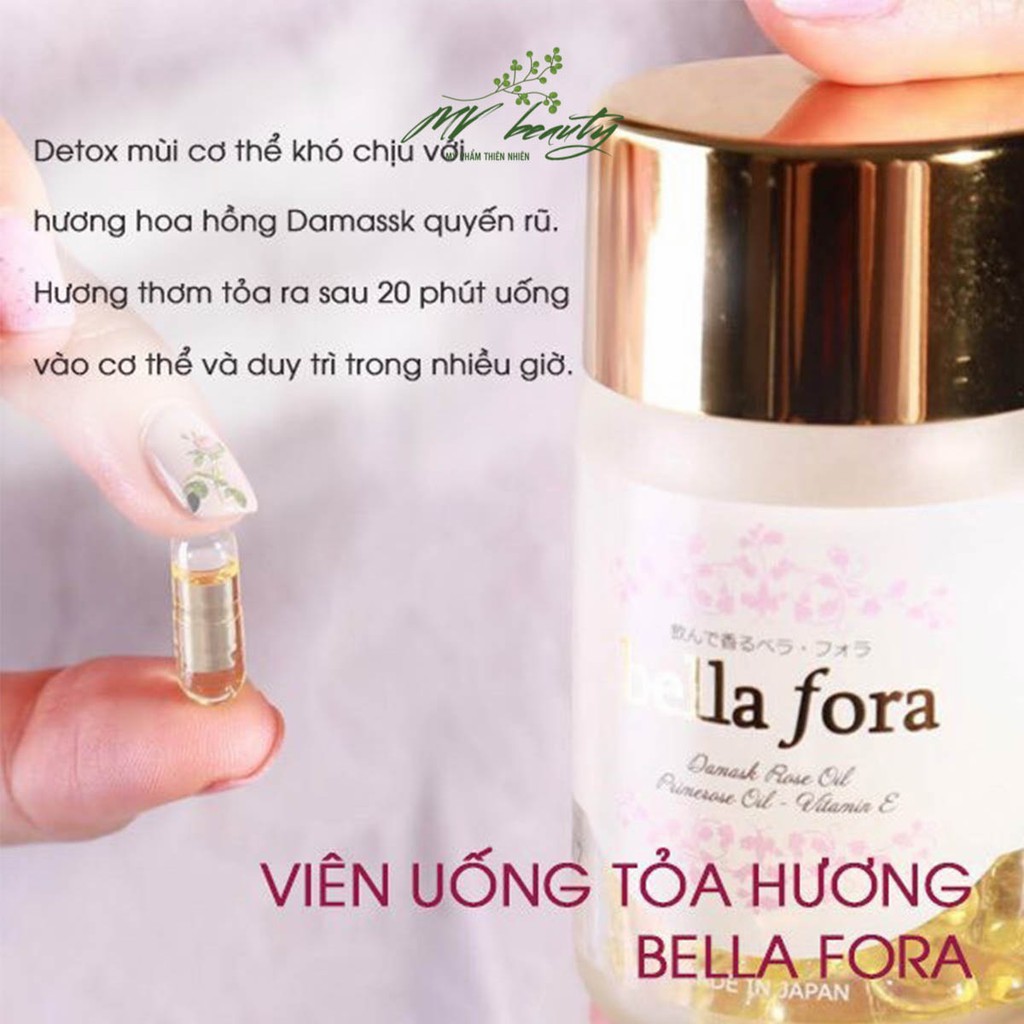 Viên uống tăng cường nội tiết tinh chất hoa hồng Bella Fora, tỏa hương tự thân cơ thể Nhật Bản 1