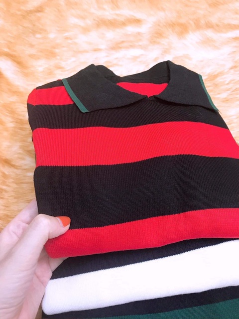 Váy len kẻ ngang cổ đức | BigBuy360 - bigbuy360.vn