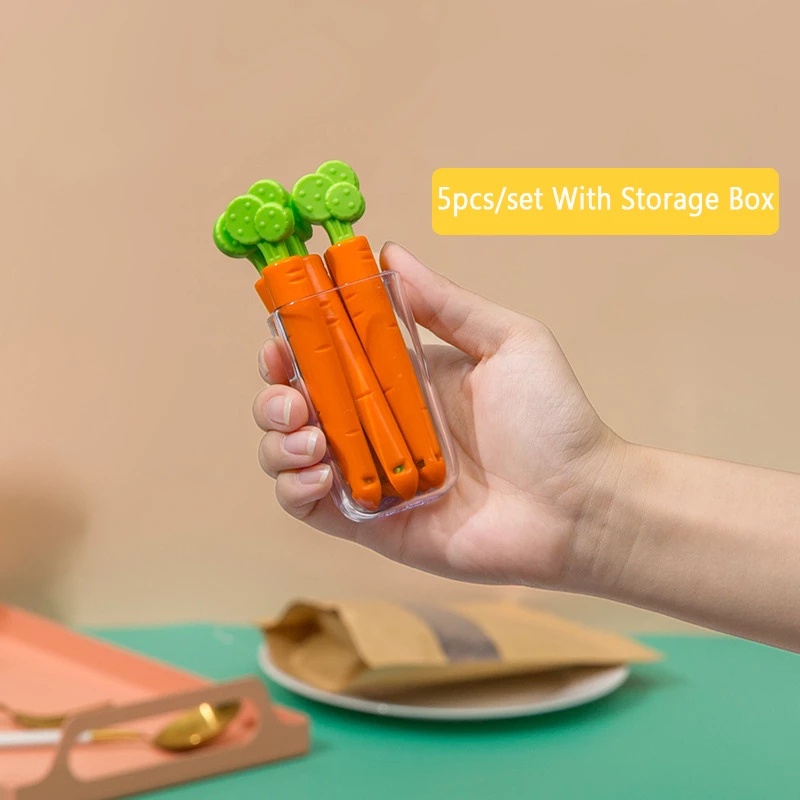 Set 5 kẹp miệng túi đựng thực phẩm hình củ cà rốt dễ thương sáng tạo