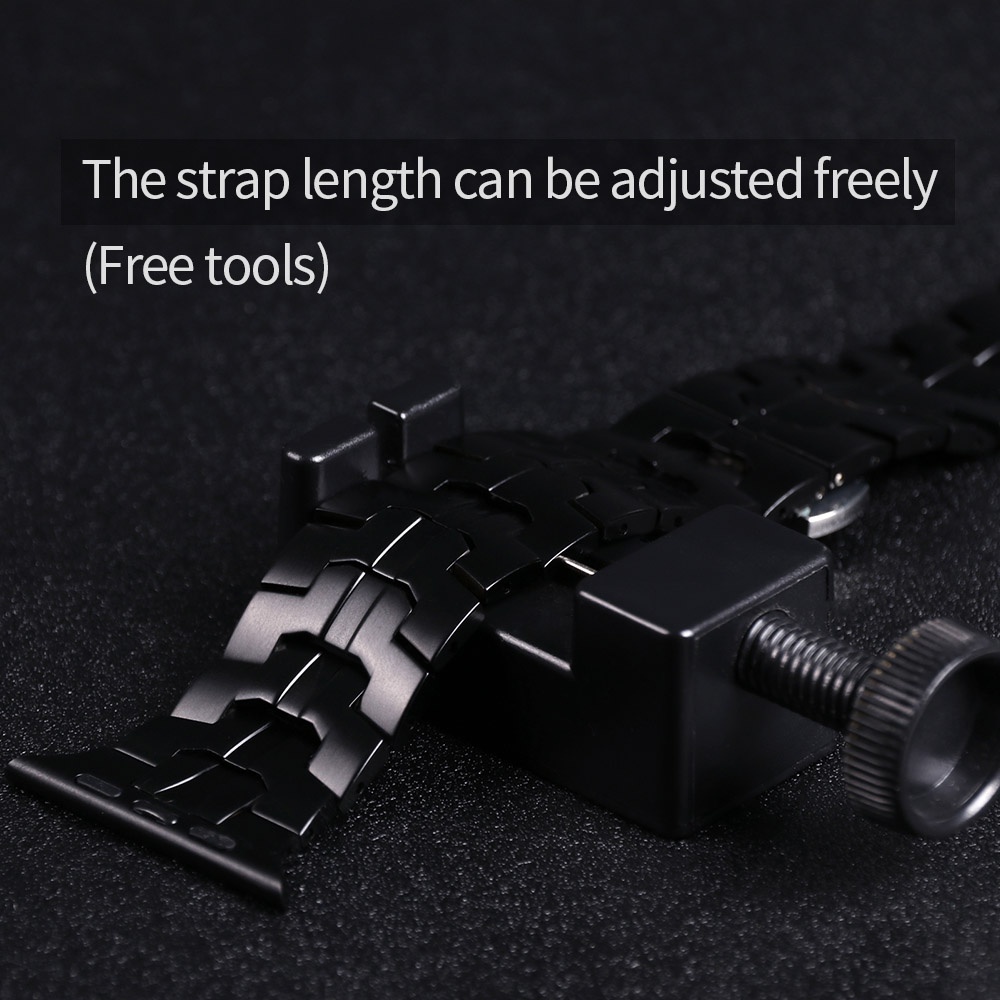 Dây đeo JANSIN kiểu Iron Man thích hợp cho Apple Watch 7 45mm 41mm 44mm 42mm 38mm 40mm Iwatch Series 7 6 Se 5 4 3