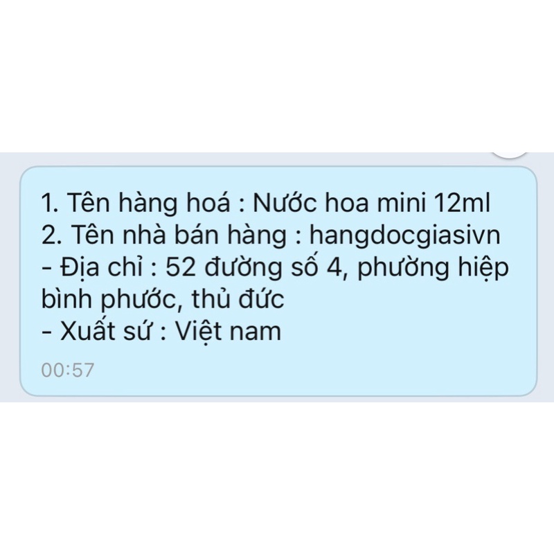 Nước hoa mini 12ml
