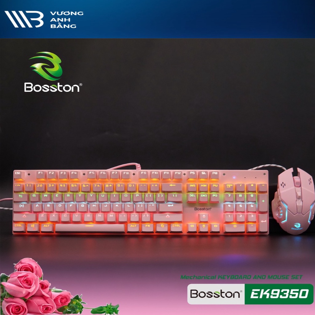 Combo bàn phím Keyboard + Chuột Mouse BOSSTON EK9350 - Hàng Chính Hãng